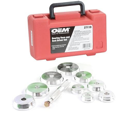 OEMTOOLS 27119 Bearing Race and Seal Driver Set, Bearing and Race Installer Kit, Includes 9 Driver Sizes, Portable Storage Case - color: Red