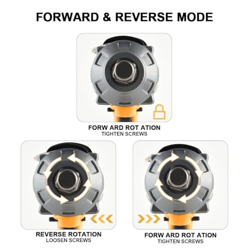 3/4 inch Cordless Impact Wrench 1475 Ft-lbs Heavy-duty Wrench | 2000 N.m Brushless High Torque, with 2pcs 6.0A Battery, Carrying Case, Fast Charger and 3pcs Sockets, Yellow