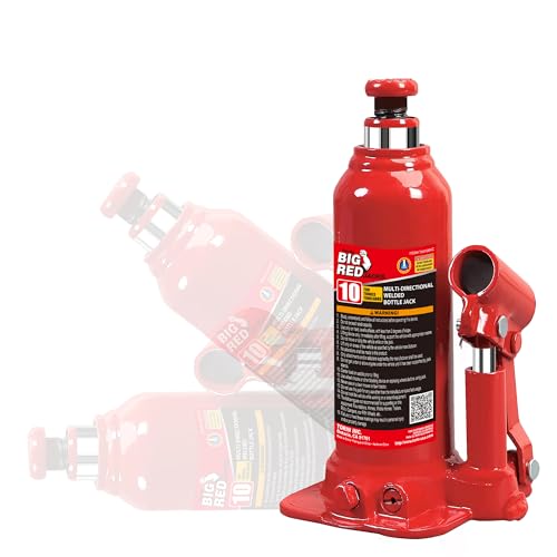 Big RED Welded Car Bottle Jack with Vertical and Horizontal Usage: Capacity 10 Ton (20,000 LBs), Red - size: 10 Ton (20,000 LBs), style: Muti-position