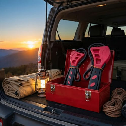 2 PCS Adjustable Strap Wrench Set, 24" & 19" Rubber Strap Wrench for Plumbing, Oil Filter, Non-Slip Jar Opener for Weak Hands