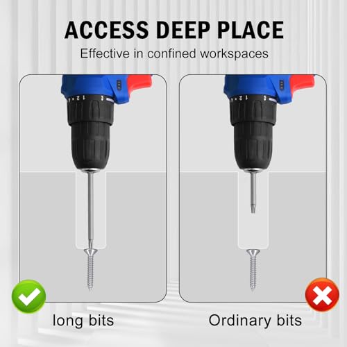 VESTTIO T30 Security Torx Bit Set, Tamper Proof Star Bits Set, Drill Bit Set, 10PCS, 1/4 Inch Hex Shank, 4 inch Length, S2 Alloy Steel, for Power Screwdriver Impact Driver, with Storage Case - size: T30/4 inch