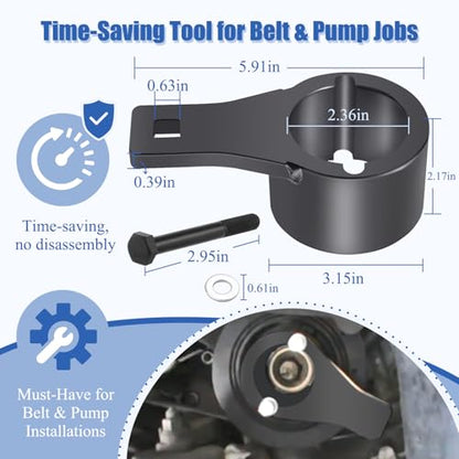 Harmonic Balancer Pulley Holder Tool Compatible with Toyota/Lexus Crankshaft Damper Pulley with 2PCS Crank Bolts Included