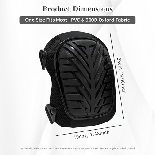 Gute Work Knee Pads for Men & Women, Anti-Slip TPE Shield Knee Protectors with Adjustable Straps & Breathable Mesh, Heavy-Duty Kneepads for Construction, Gardening, Flooring & Cleaning (Black)