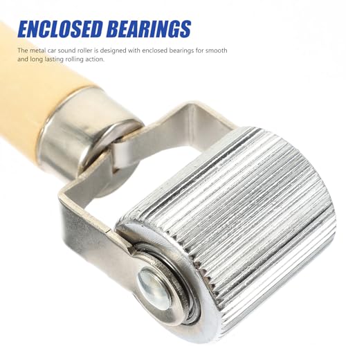 4pcs Car Sound Deadening Rollers with Smooth Rolling Action and Lightweight Wood Iron Material for Tire Repair Tools, for Auto Noise Reduction and Patch Adherence