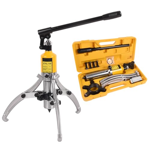 Hydraulic Gear Puller 10 Ton 2 or 3 Jaws Hub Puller 9.84" Spread Hydraulic Puller Set Wheel Bearing Pulling Separator Hydraulic Puller Tool Kit with Case for CV Shaft Axle Rotors - color: 10 Ton Hydraulic Puller