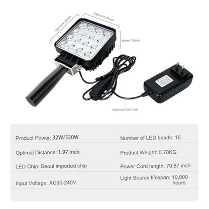 Handheld 300W UV Curing lamp Handle UV lamp, Glue Plate lamp Flaw Detection lamp for Curing Photosensitive Resin lamp 365nm/395nm/405nm UV Light for Curing (32W 395nm)