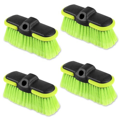 Car Wash Brush Head with Soft Bristle 8 ", 4 Pack Scrub Brush Attachment for Extension Pole, Outdoor Cleaning Tool for Window, Wall, Floor, Deck, Patio - size: 4 Pack