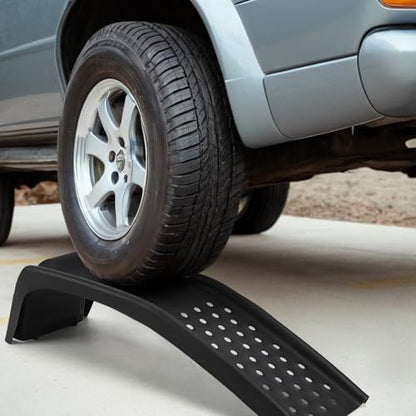 Heavy Duty Car Ramp Set of 2, 4000 Lbs Capacity Auto Ramps, Solid Steel Vehicle Truck Repairs Ramp for Oil Change, Car Repair, Garage Maintenance, Easily Up to 8", Black