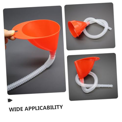 Yardwe 3 Sets Long Flexible Automotive Funnels with Transparent Hose for Precise Fuel and Oil Pouring Plastic Gasoline Funnels for Cars Rvs Motorcycles No Spill Reusable Fuel Transfer Kit