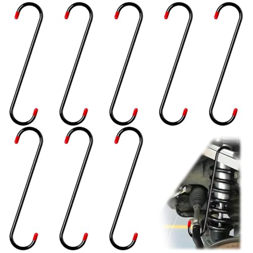 BFXM 8PCS Brake Caliper Hanger Caliper Hangers Hooks with Rubber Tips | Durable Steel, Rust-Proof Automotive Tools for Braking, Axle, Suspension, Herramientas para Extensión de Frenos - color: Black-8PCS