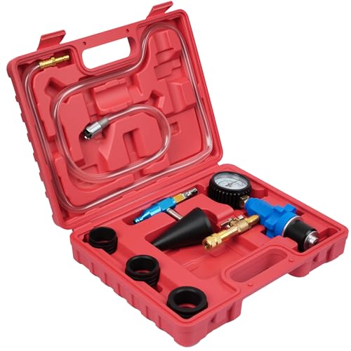 DAYUAN Cooling System Vacuum Purge Radiator Coolant Refill Tool Kit | Automotive Pneumatic Coolant Vacuum Refill Kit, 4 Adapter Sizes, Air Purge Cooling System, Fits Most Vehicles, Storage Case