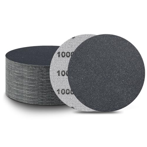 100 PCS 1000 Grit 3 Inch Hook and Loop Sanding Discs | Fine Grinding, Wet Dry, Silicon Carbide, Round Sandpaper, for Wood Metal or Auto, for Drill Polishing Kit - style: 1000 Grit
