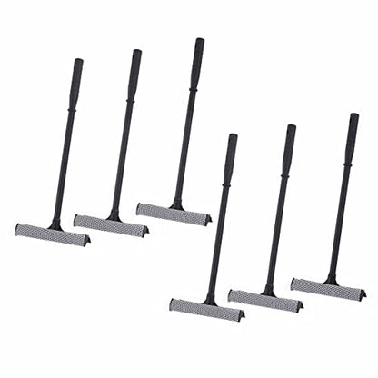 Matthew Cleaning All Purpose Window Squeegee Window Cleaner Tool,Car Squeegee Windshield Cleaning Sponge and Rubber Squeegee,2-in-1 Window Cleaner Sponge(10'') and Soft Rubber with Pole 20’’ (6Pack) - size: 10'' Blade