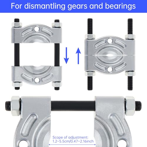 ChgImposs 1/8–2 Inch Bearing Splitter & 5 Inch Gear Pulley Puller Set, Heavy Duty 40Cr Steel Separator Tool for Wheel Hub, Pinion, Crankshaft, Automotive & ATV Repairs