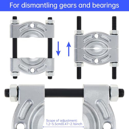 ChgImposs 1/8–2 Inch Bearing Splitter & 5 Inch Gear Pulley Puller Set, Heavy Duty 40Cr Steel Separator Tool for Wheel Hub, Pinion, Crankshaft, Automotive & ATV Repairs