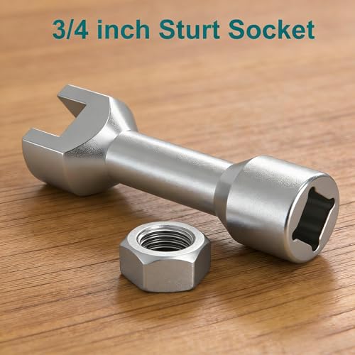 3/4"(19mm) Strut Socket With 1/2" Drive for 1-5/8" Wide Strut Channels-Heat Treated Alloy Steel Forging Suspension Strut Socket Tool(Silvery) - color: Silvery
