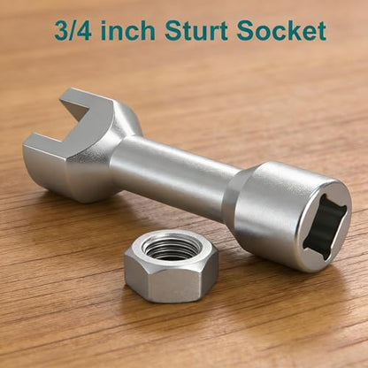 3/4"(19mm) Strut Socket With 1/2" Drive for 1-5/8" Wide Strut Channels-Heat Treated Alloy Steel Forging Suspension Strut Socket Tool(Silvery) - color: Silvery