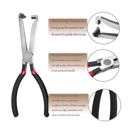 4 Pieces Electrical Disconnect Pliers for Cars, Automotive Electrical Plug Connector Disconnect Tool and Connector Separator and Hose Clamp Pliers - size: Electrical Disconnect Pliers Set 4