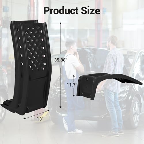 Heavy Duty Low Profile Car Ramps 8" Lift (2 Pack) - 8000LB Capacity Solid Steel Auto Ramps for Trucks, SUVs - Ideal for Oil Changes, Tire Rotation & Maintenance - 4000LB Per Ramp, Black - color: Black