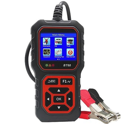 12V/24V Automotive Battery Tester Digital Auto Battery Analyzer Charging Cranking Tester for Car Truck Motorcyle Vehicle RV