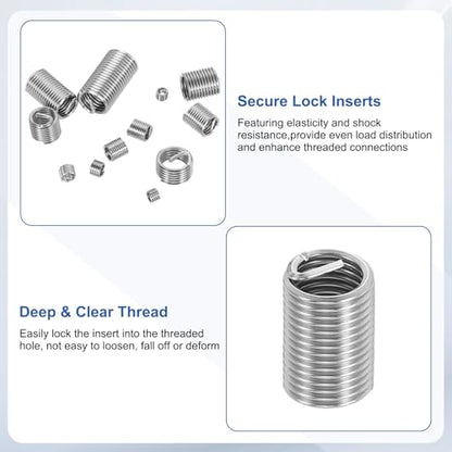 PATIKIL Wire Thread Inserts 1/4-28 UNF 2.5D 16mm, 20Pcs 304 Stainless Steel Helical Coiled Wire Screw Threaded Sleeve Sheath for Mechanical Equipment Automotive Repairs - size: 1/4-28 UNF, 16mm