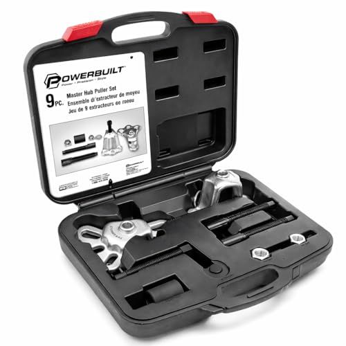Powerbuilt Master Hub Puller Tool Set, Remove and Install Car Wheel Hubs and Axels, Ford and Mercury, Front-Wheel or Rear-Wheel Vehicles - 648608 - style: 9 Piece