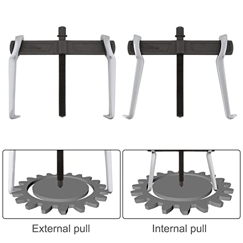 ChgImposs 8 Inch 2-Jaw Gear Puller, Adjustable Bearing Puller Gears, Reversible Removal Tool for External Internal Pulling, CR-V Two Claws Puller Tool for Removal of Pulleys Flywheels Bearings Gears