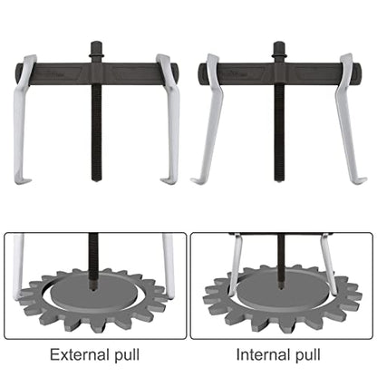 ChgImposs 8 Inch 2-Jaw Gear Puller, Adjustable Bearing Puller Gears, Reversible Removal Tool for External Internal Pulling, CR-V Two Claws Puller Tool for Removal of Pulleys Flywheels Bearings Gears