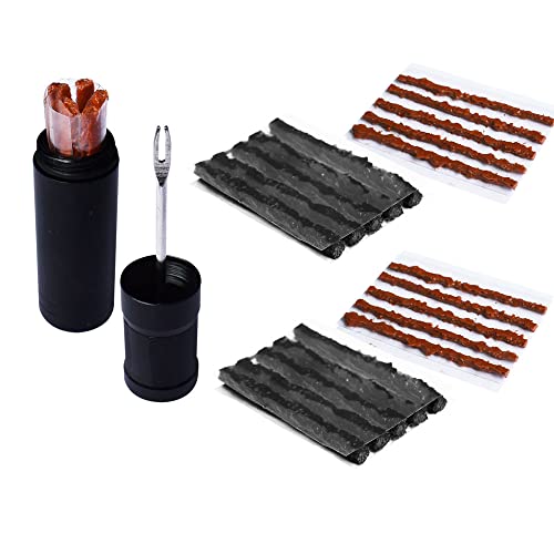 Bike Tubeless Tire Tyre Repair Kit Plugger Plugs Tool Repair Tires Fix Flat Puncture MTB and Road Mountain Bicycle +25 Strips (10 x1.5 mm + 5 x 2.5 mm + 10 x 3.5 mm)