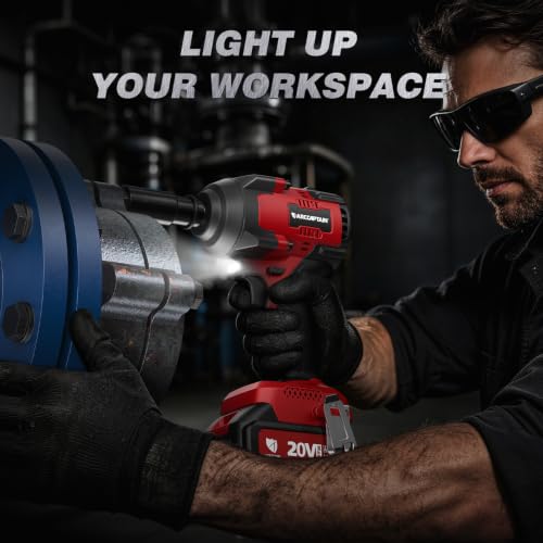 ARCCAPTAIN Cordless Impact Wrench 996Ft-lbs(1350N.m), 1/2 Inch High Torque Impact Gun, 20V 2x4.0Ah Batteries & Fast Charger, 3 Variable Speeds, LED Light, High-Rate Impact Driver for Truck/Car/Pickup
