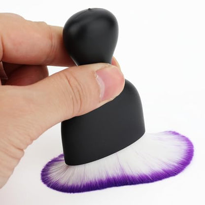 Car Detailing Brush, Soft Bristle Cleaning Brush, Scratch-Free Auto Duster Tool for Dashboard, Air Vents, Leather & Interior Cleaning (Black&Purple with Cap) - color: Black&Purple with Cap