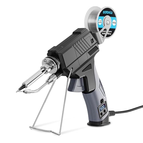 Soldering Iron Gun, 60W Auto Feed Soldering Gun with Adjustable Temperature LCD Display and Solder Wire for Electronic PCB Repair DIY - style: Soldering Iron gun