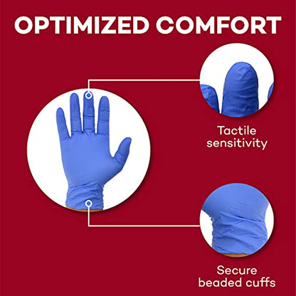 Dealmed Medical Exam Gloves – 200 Count XS Nitrile Gloves, Disposable Non-Irritating Latex Free, Multi-Purpose Use for a First Aid Kit and Medical Facilities - color: Purple (Pack of 1), size: X-Small (Pack of 200)