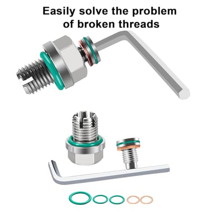 M14.1-1.5x15 Large Backpack Oil Drain Plug,Backpack Style Oil Drain Plug with Magnet,Stainless Steel Self Tapping Oil Pan Thread Repair Kit.
