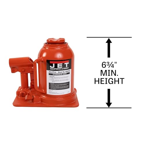 JET 17.5-Ton Low-Profile Hydraulic Bottle Jack w/Handle (JHJ-17-1/2L) - size: 17-1/2 Ton