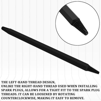 Broken Spark Plug Remover Tool with Left-Hand Thread, 10mm Hex Drive Spark Plug Extractor Socket Set for Car, Truck, and Motorcycle Engine Repair, Professional Automotive Removal Kit