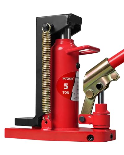 YATOINTO Toe Jack, 2.5-Ton Claw & 5-Ton Saddle, 2-in-1 Hydraulic Bottle Jack for Top and Low-Profile Lifting, with Connectable Handle for Auto Repair, Farm, Home