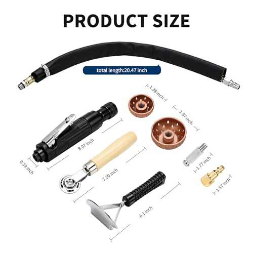 Pneumatic Tire Plug Tools Kit 2500RPM Low Speed Tire Buffer Grinder with Tungsten Steel Grinding Head, Tire Scraper, Rubber Pressure Roller Tire Patch Kit for Auto Tire Repair and Maintenance