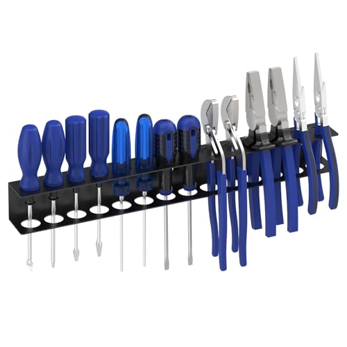 Screwdriver Organizer Wall Mount, Screw Driver Holder,Metal Plier Rack Utility Tool Rack Organizers and Storage Rack for Garage Workshop Workbench Tool Chest Cart (1 PCS) - size: 1 PCS