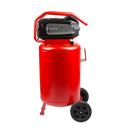 Craftsman Air Compressor, 20 Gallon Oil-Free 1.8 HP Max 175 PSI Pressure Two Quick Couplers Big Capacity, Red- CMXECXA0232043