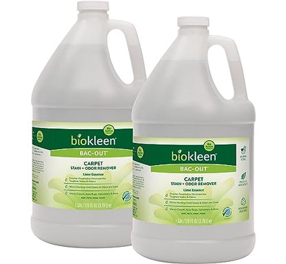 Biokleen Bac-Out Carpet Stain Remover Enzymatic, Destroys Stains & Odors Safely, for Pet Urine, Laundry, Diapers, Wine, Carpets, More, Eco-Friendly, Plant-Based - size: 128 Fl Oz (Pack of 2)