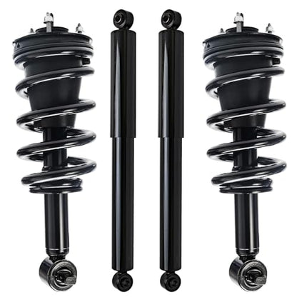 Detroit Axle - 4WD 4pc Strut Shock Kit for 2014-2018 Chevrolet Silverado 1500 GMC Sierra 1500, 2019 Silverado 1500 LD Sierra 1500 Limited, 2 Front Struts & Coil Spring 2 Rear Shock Absorbers - size: 4AQ47171/Shock Kit