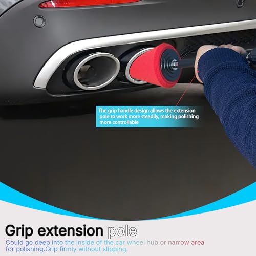 Drill Bit Polishing Cone Sponges with Handheld Extension Holder | 8Pcs Metal Polishing Tool, Car Wheel Polishing Sponge, Polishing Pad,Suitable for Household Standard Hand Drill - style: cone _8