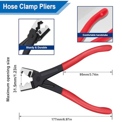 Tnisesm 81Pcs Spring Band Hose Clamps Assortment Kits with Hose Clamp Pliers Silicone Vacuum Hose Pipe Clamp 7mm 9mm 10mm 11mm 14mm 15mm 16mm 18mm Low Pressure Air Clip Clamp - size: 81Pcs-8 Sizes+Plier