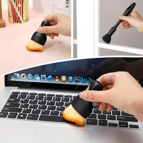 8PCS Car Detailing Brush Set，Soft Car Cleaning Brush，for Cleaning interiors Car Betailing Kit，Ventilation Opening、Console、Seat Seam - color: Black
