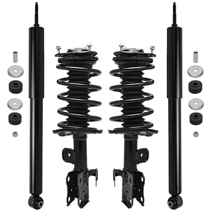 Detroit Axle - Struts Shocks Suspension Kit for Toyota 2010-2015 Prius Front Struts w/Coil Spring Rear Shock Absorbers 2011 2012 2013 2014 Replacement - size: 4AQ47049/Shock Kit
