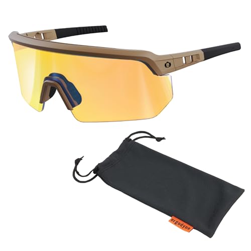 Ergodyne Skullerz AEGIR Safety Sunglasses, High Contrast Color Enhancing Mirrored Lenses, ANSI z87.1 - color: High Contrast Yellow Mirror Lens