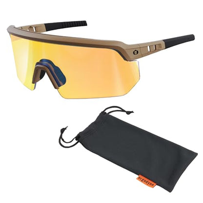 Ergodyne Skullerz AEGIR Safety Sunglasses, High Contrast Color Enhancing Mirrored Lenses, ANSI z87.1 - color: High Contrast Yellow Mirror Lens