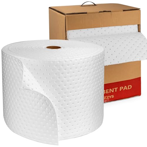 Oil Absorbent Pads Roll | 16"x20" Oil-Only Spill Mat 100-Pack | Industrial Spill Control for Oil & Fuel(32 Gal/Box) | Repels Water Absorbing Rolls - color: Oil-Only Absorbent rolls(16"x20")-32 gal/100pack
