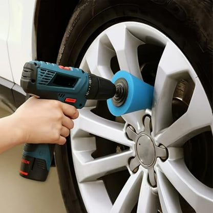 Polishing Cone Car Wheel Hub Drill Buffing Sponge Pads Kit, Polishing Ball Car Buffers and Polishers Kit, Attaches to Standard Household Drill-1 PCS Yellow - color: 1 PCS Yellow